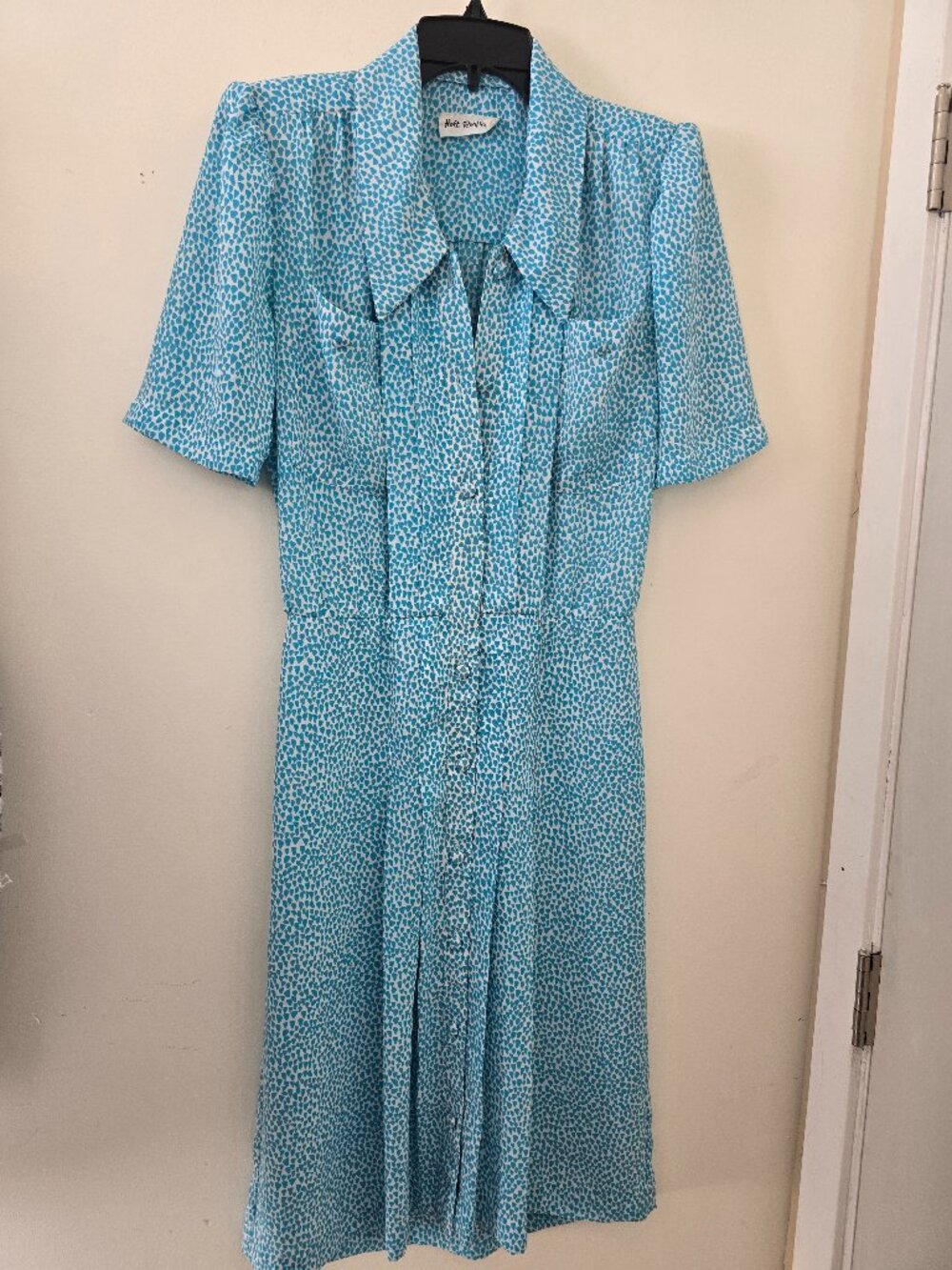 Holt Renfrew Turquoise & White Dress
